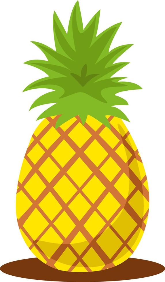 Piña fresca, ilustración, vector sobre fondo blanco.