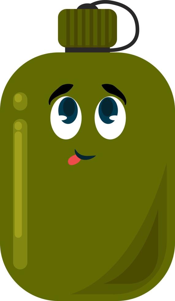 Military bottle, illustration, vector on white background.