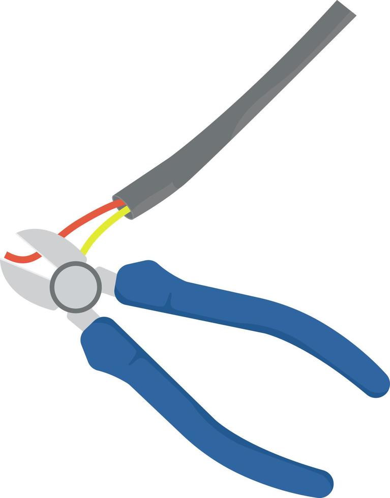 Cable cutter ,illustration, vector on white background.