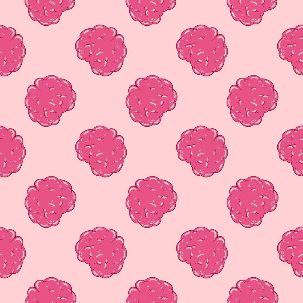 Pink little brain,seamless pattern on pink background. vector