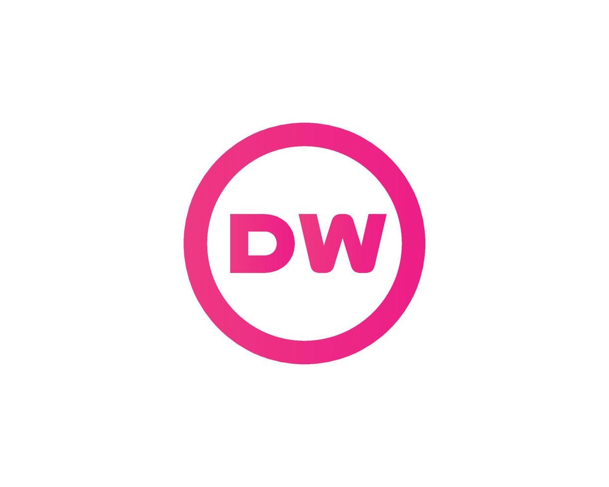 plantilla de vector de diseño de logotipo dw wd