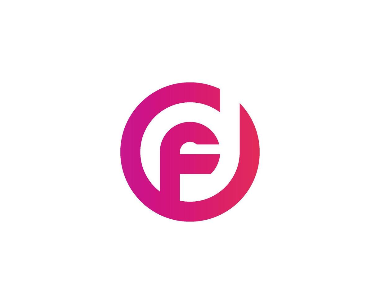 plantilla de vector de diseño de logotipo df fd