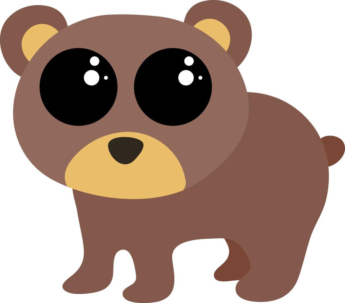 Cute baby bear, illustration, vector on white background.