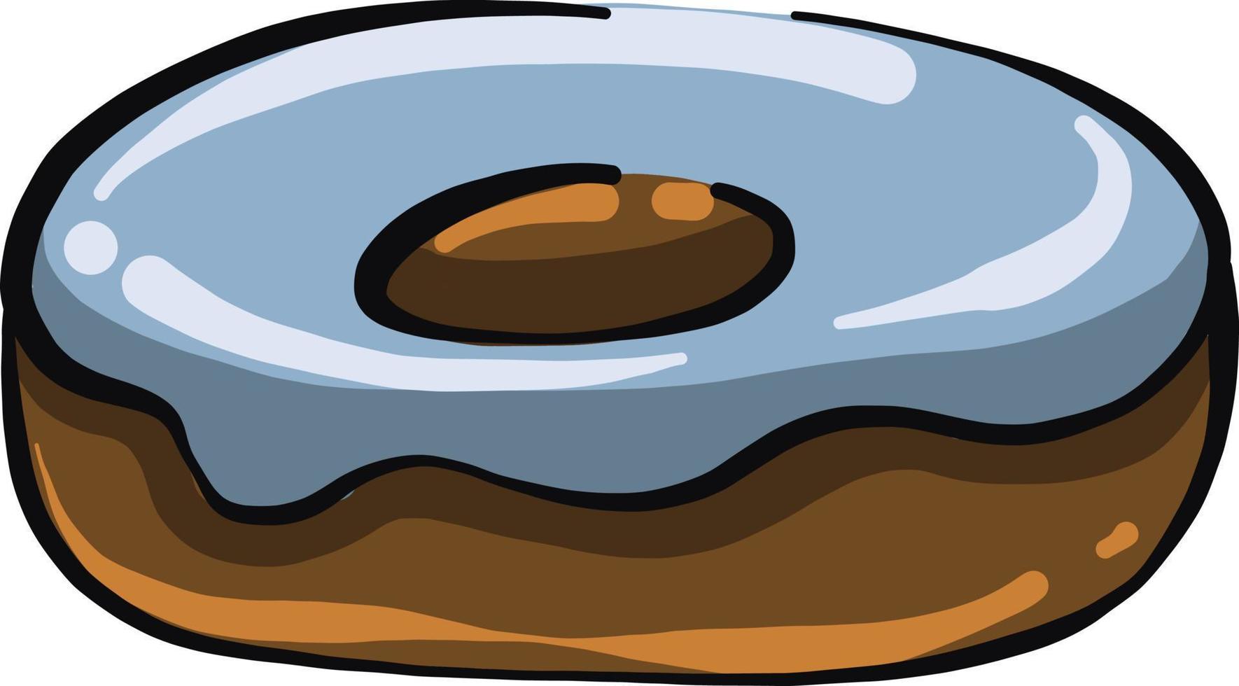 Blue donut, illustration, vector on a white background.