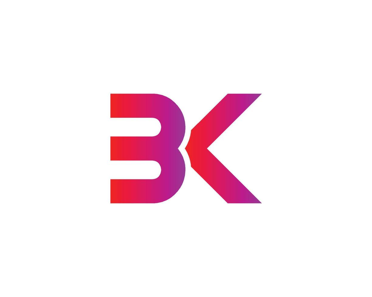 plantilla de vector de diseño de logotipo bk kb