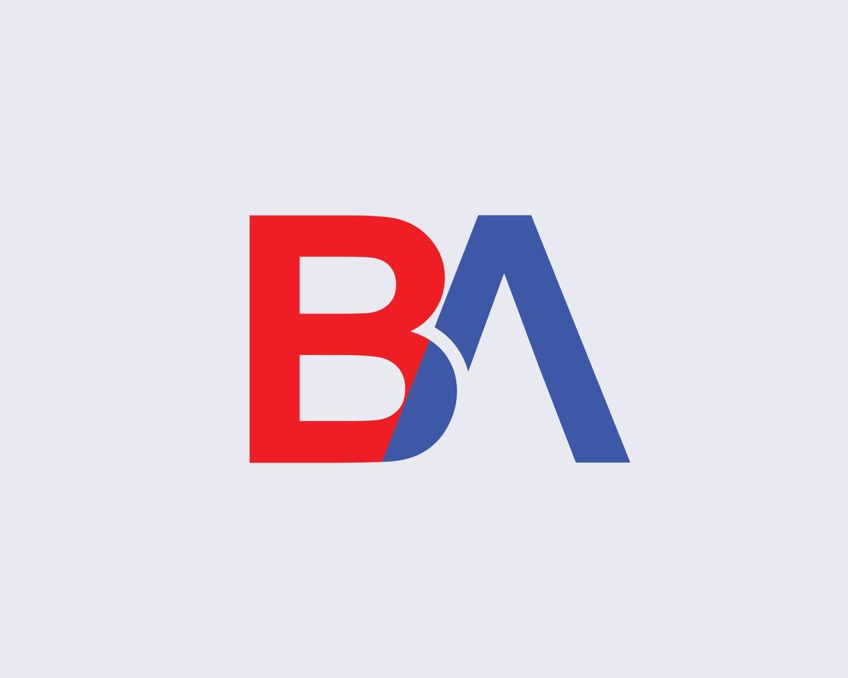 BA AB logo design vector template