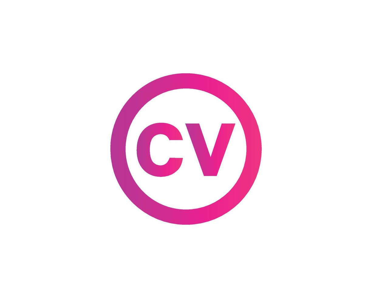 CV VC Logo design vector template