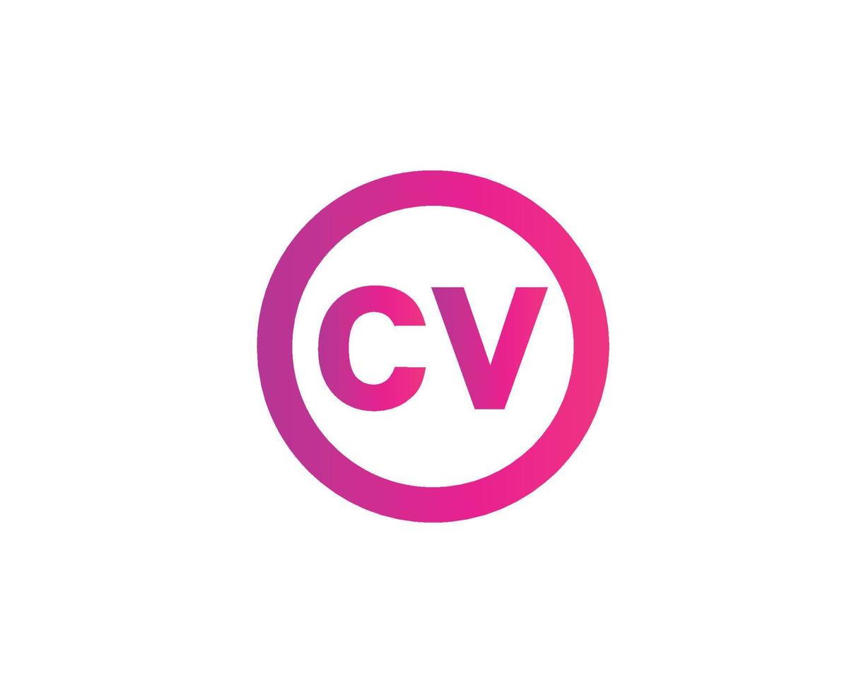 plantilla de vector de diseño de logotipo cv vc