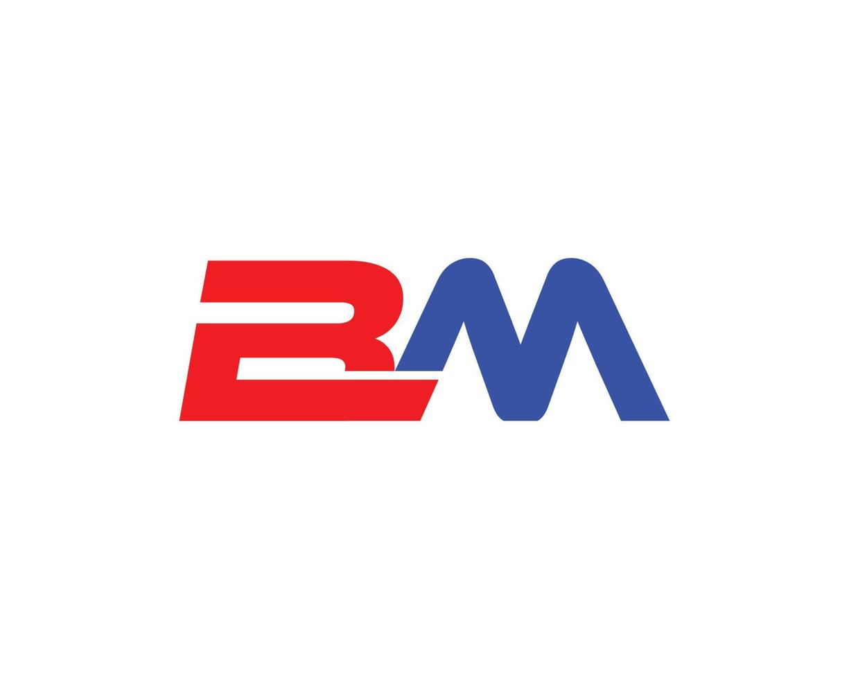 plantilla de vector de diseño de logotipo bm mb