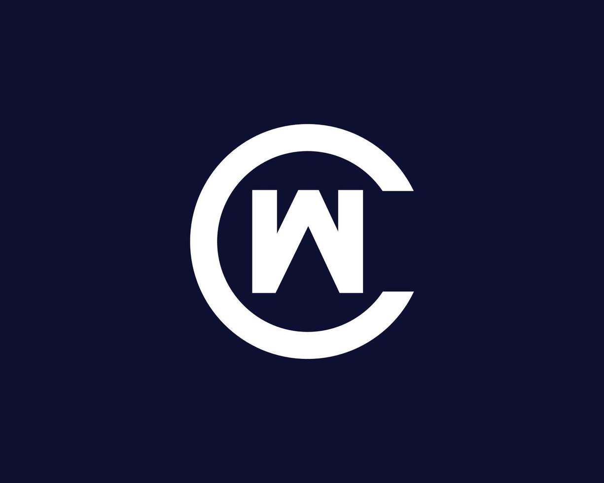 plantilla de vector de diseño de logotipo cw wc