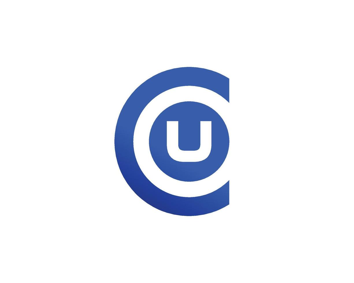 CU UC logo design vector template