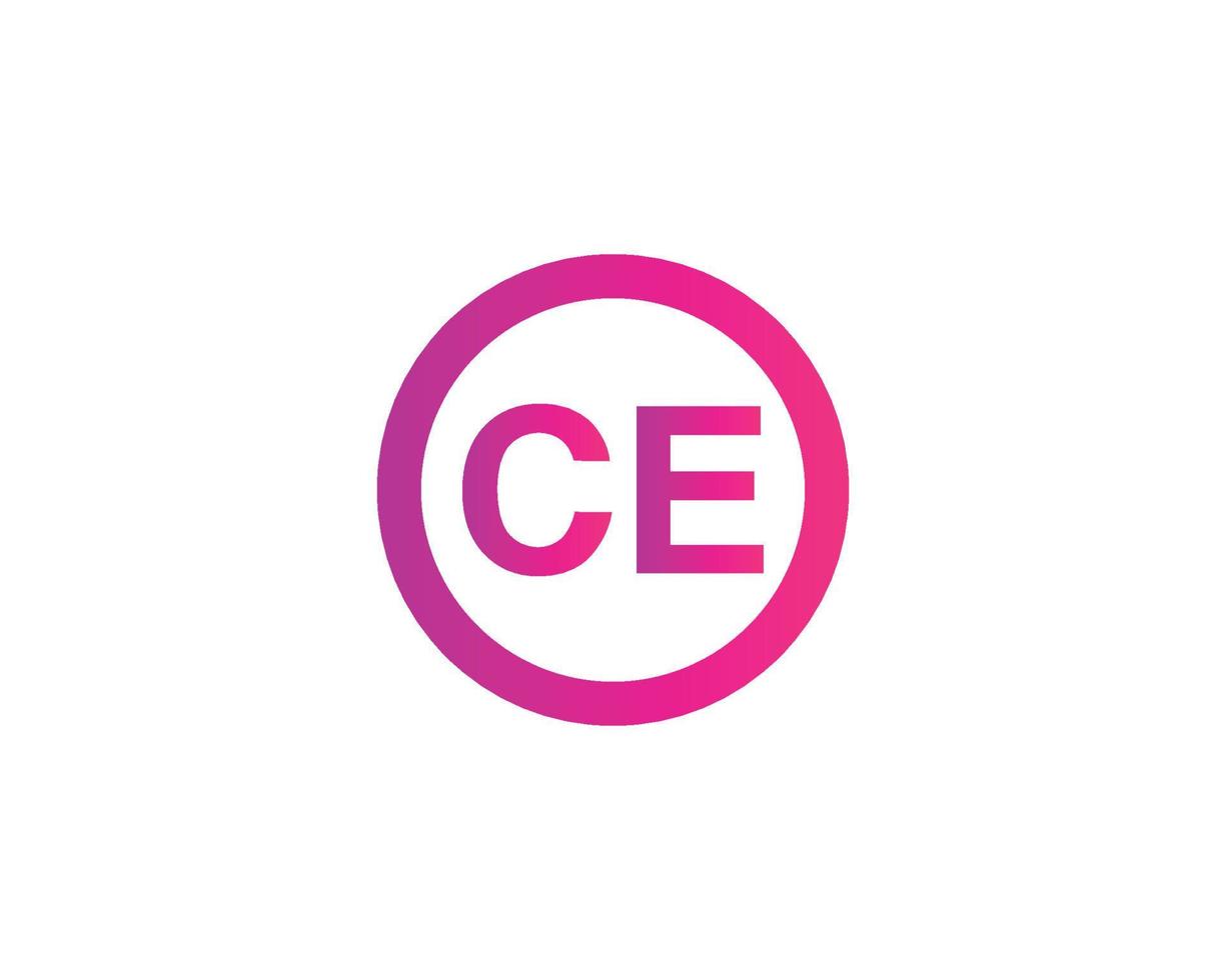 plantilla de vector de diseño de logotipo ce ec