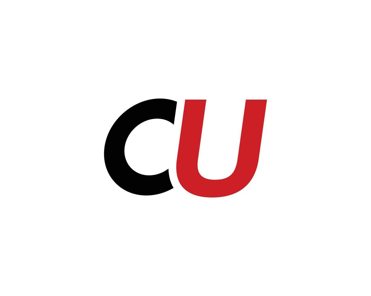 CU UC logo design vector template