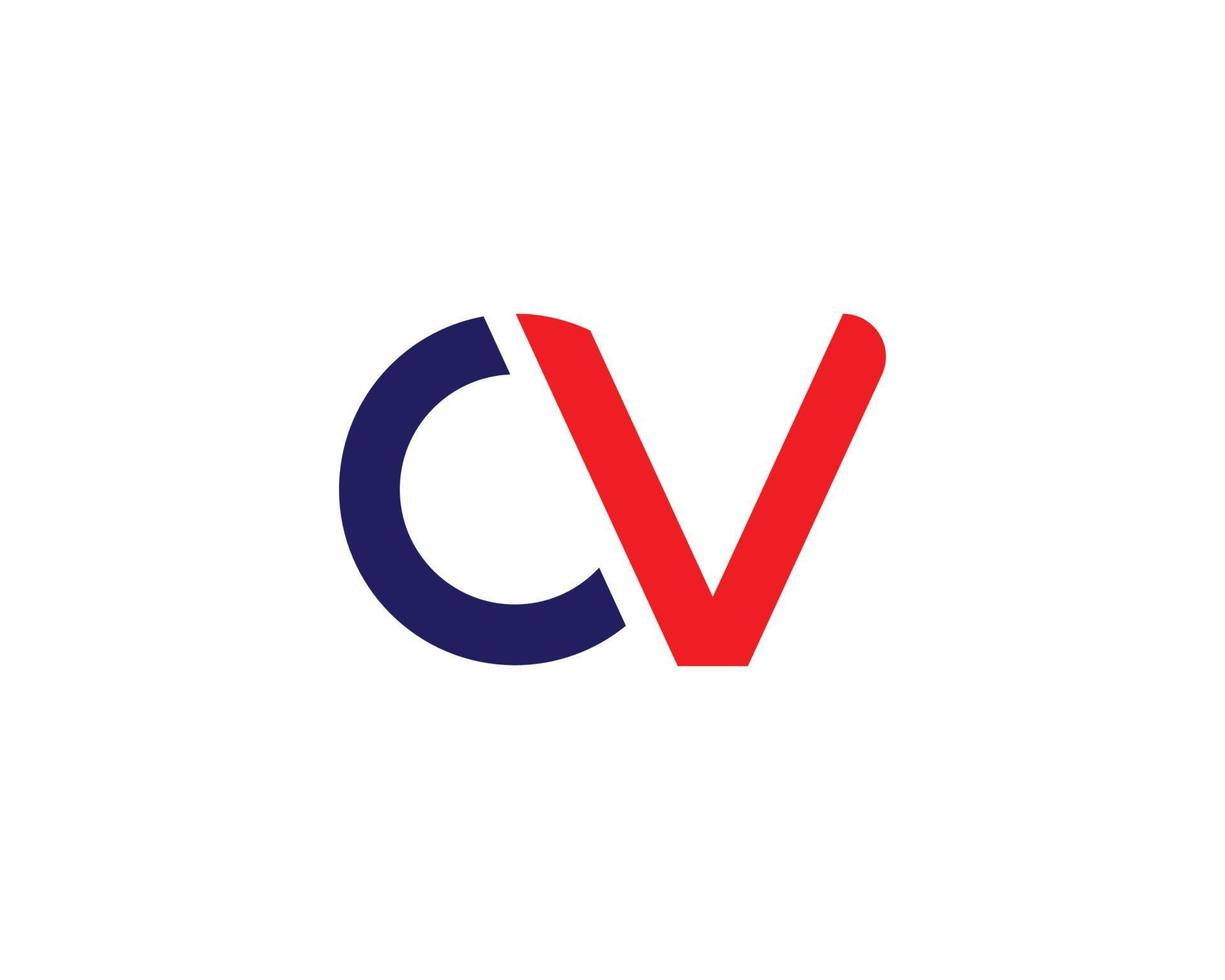 plantilla de vector de diseño de logotipo cv vc