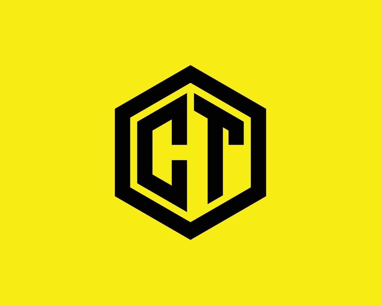 plantilla de vector de diseño de logotipo ct tc