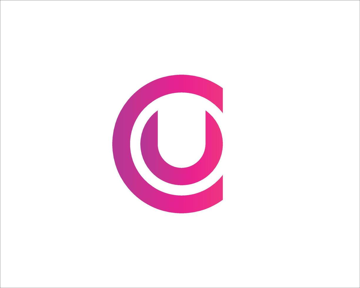 CU UC logo design vector template