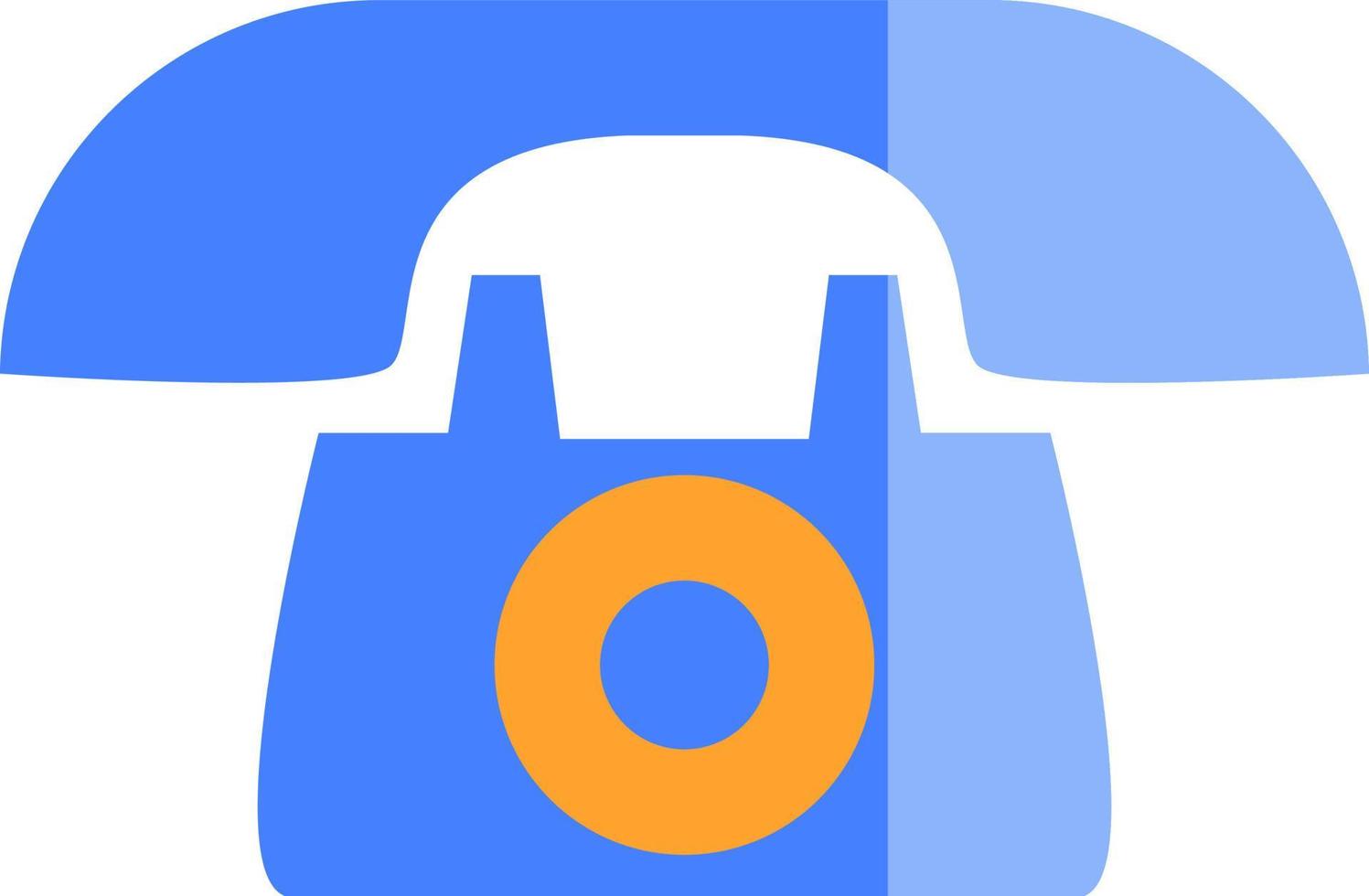 Old blue telephone, illustration, vector, on a white background. vector
