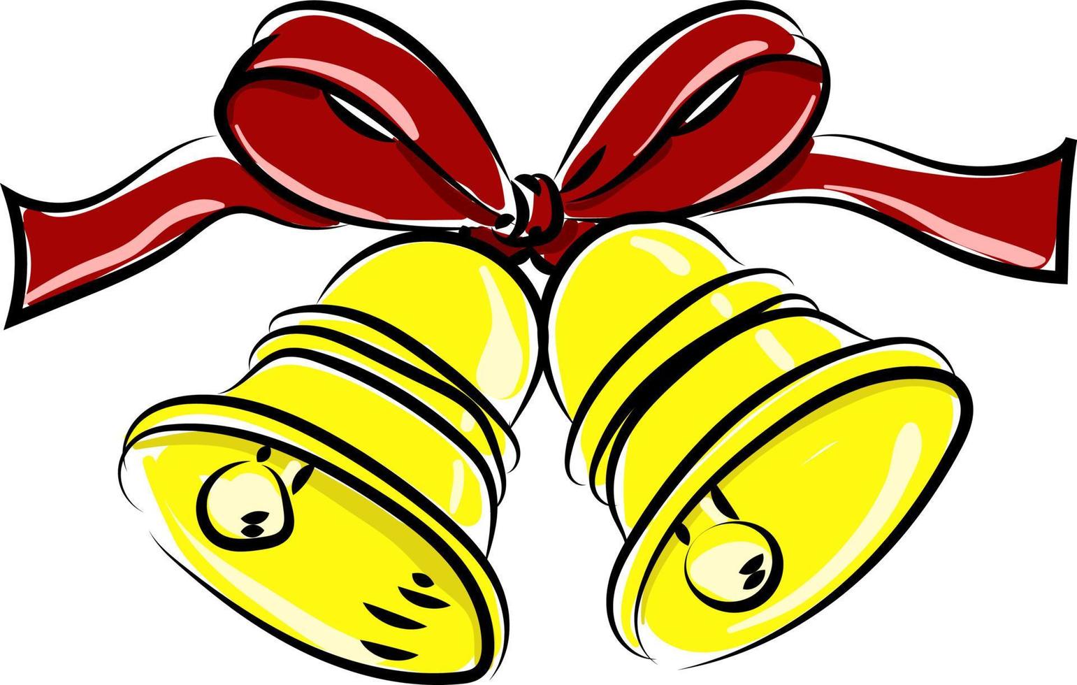 campanas amarillas, ilustración, vector sobre fondo blanco.