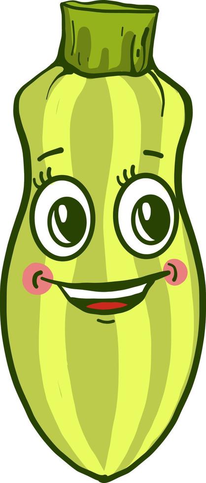 Happy zucchini ,illustration,vector on white background vector
