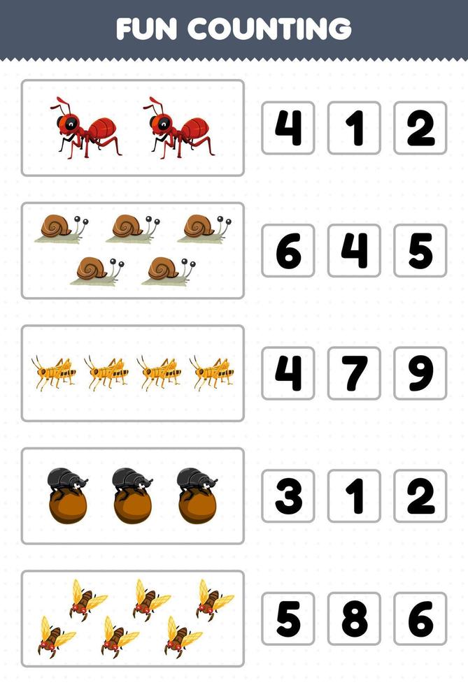 Education game for children fun counting and choosing the correct ...