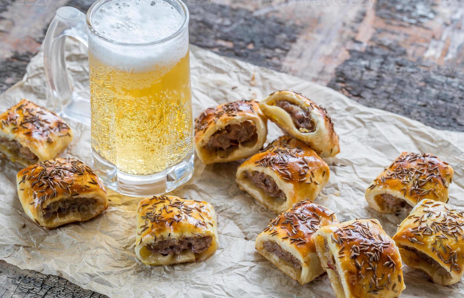 Homemade sausage rolls photo