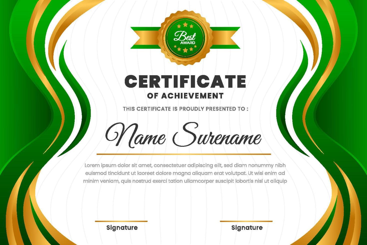 Green Professional Certificate Template with Gradient Style 13695694