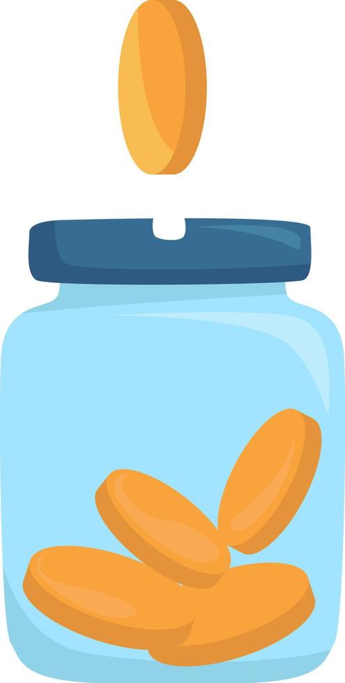 Piggy bank, illustration, vector on white background