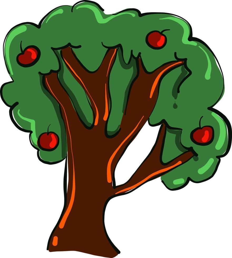 Big apple tree,illustration,vector on white background vector