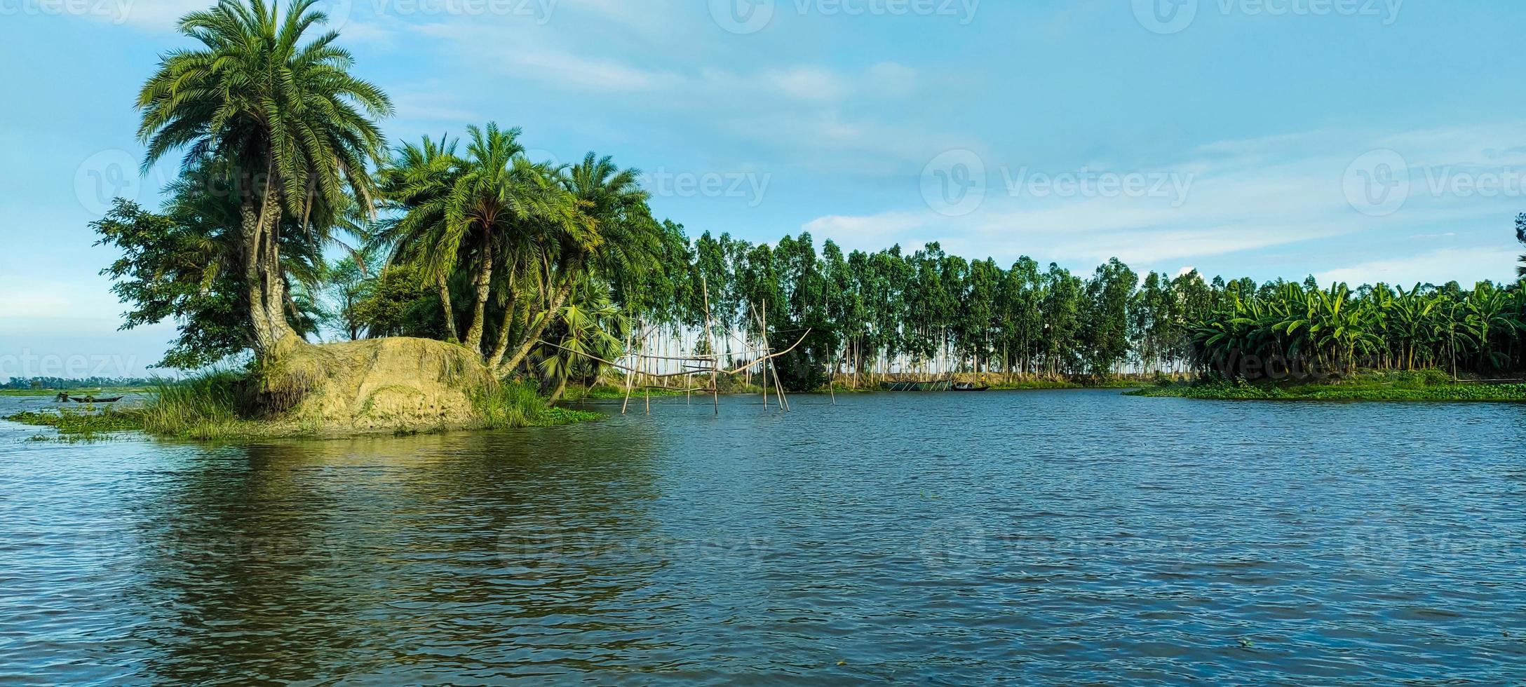 Blue color sky clear view background with cloud behind the Sun photo