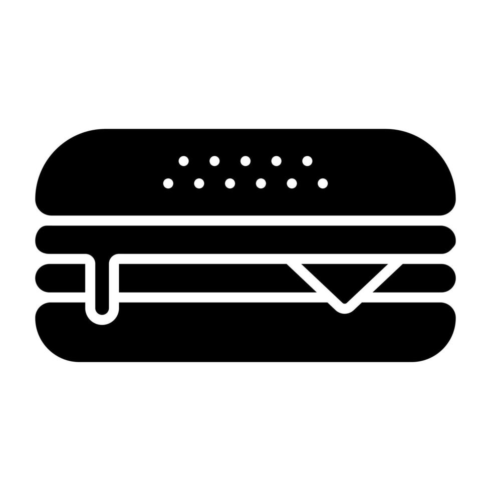 estilo de icono de hamburguesa con queso vector