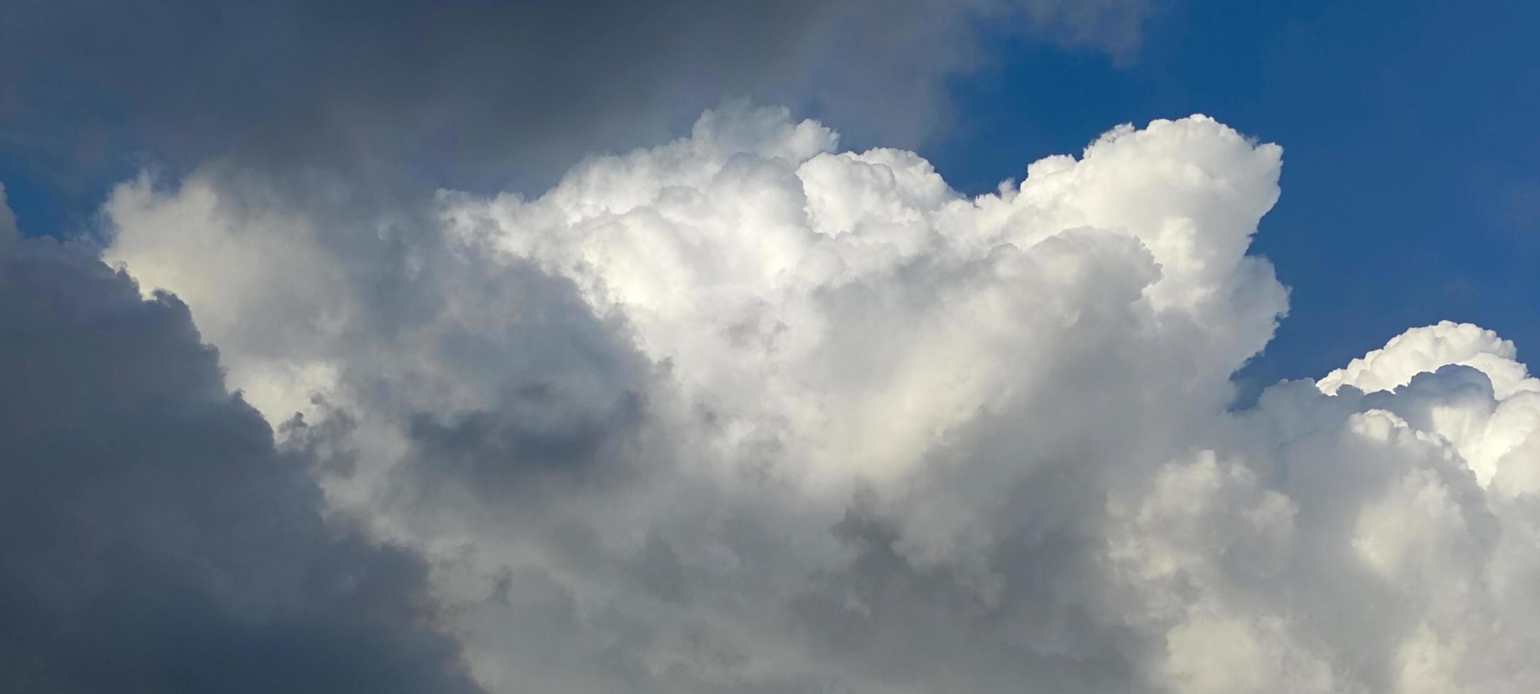 Blue color sky clear view background with cloud behind the Sun photo