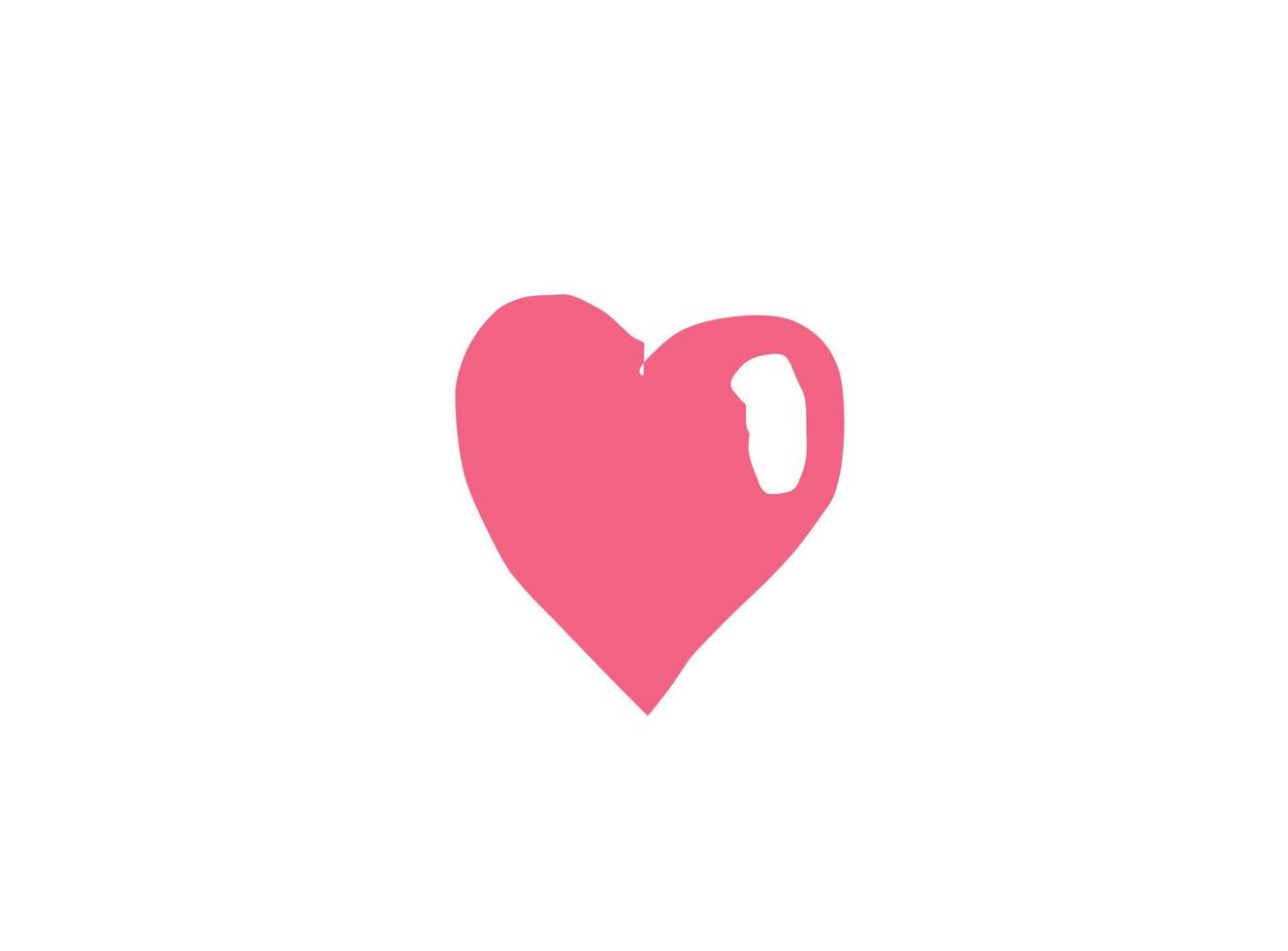 Heart illustration line art for template with black and red color. vector