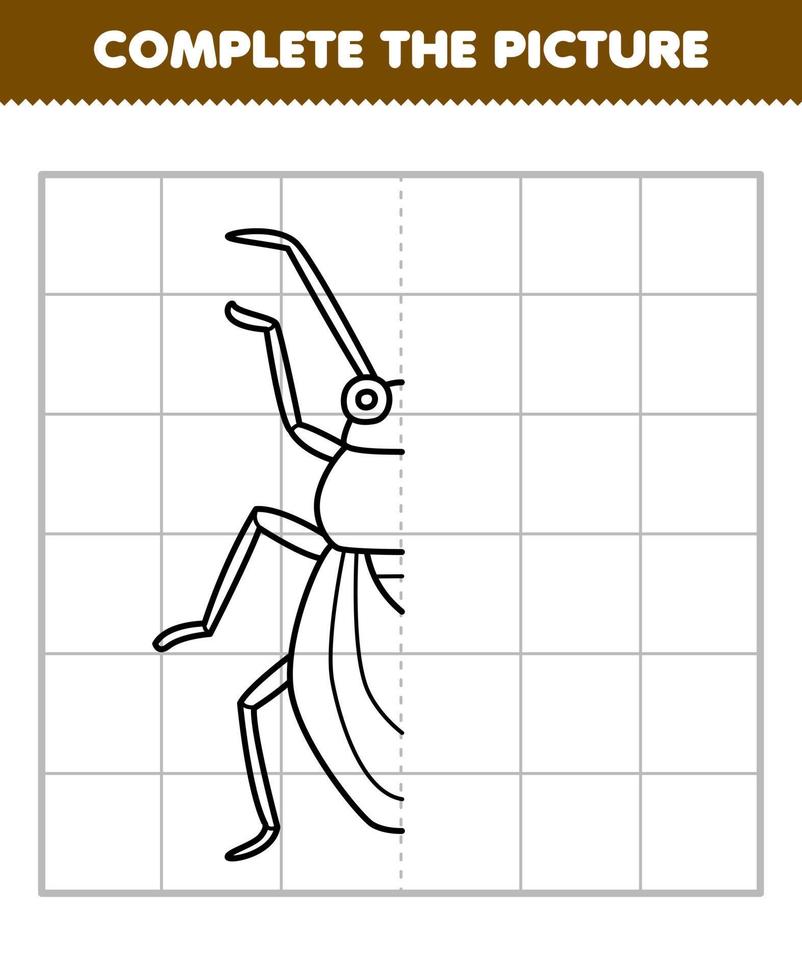 Education game for children complete the picture of cute cartoon cockroach half outline for drawing printable bug worksheet 13696099 Vector Art at Vecteezy Education game for children complete the picture of cute cartoon cockroach half outline for drawing printable bug worksheet 13696099 Vector Art at Vecteezy