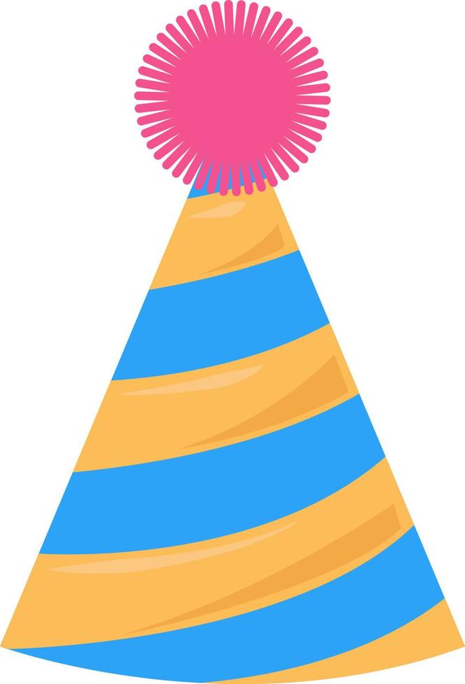 Birthday cap, illustration, vector on white background.