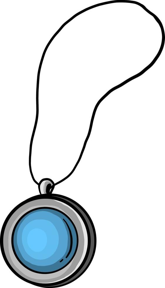 Blue necklace, illustration, vector on white background.
