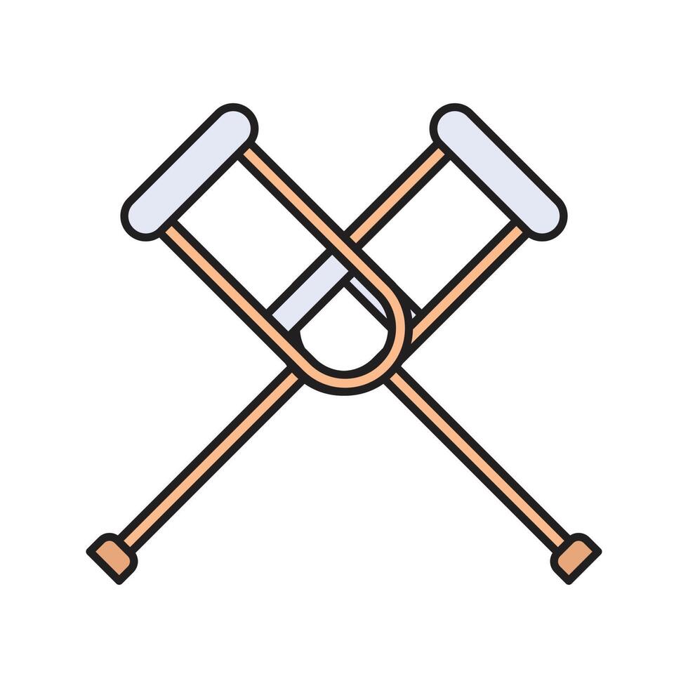 crutches vector illustration on a background.Premium quality symbols.vector icons for concept and graphic design.