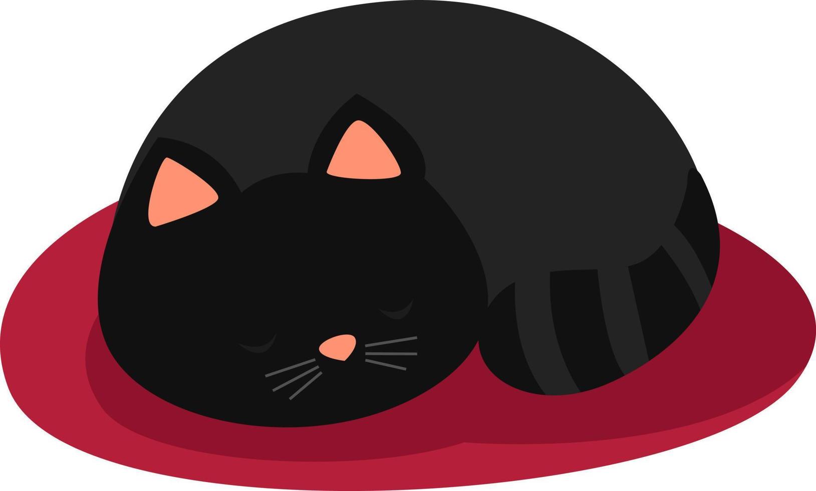 Sleeping cat, illustration, vector on a white background.