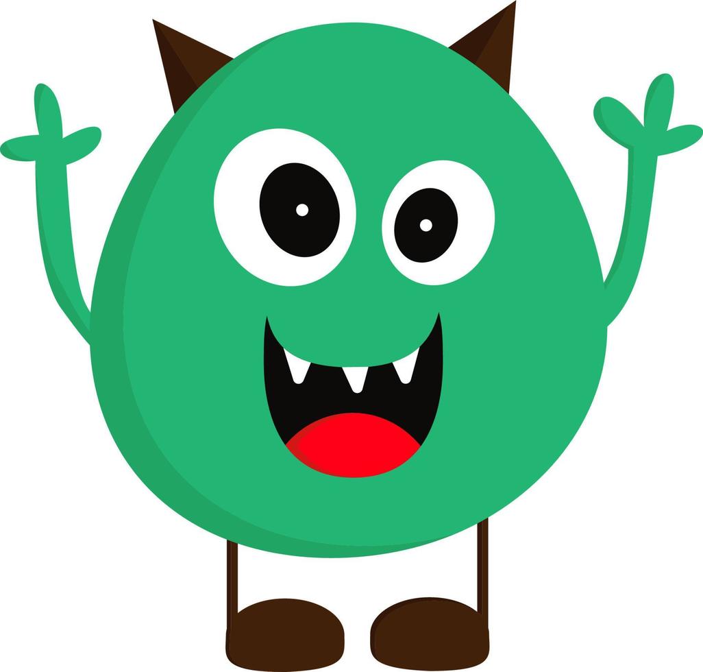 A monster with big eyes, vector or color illustration.