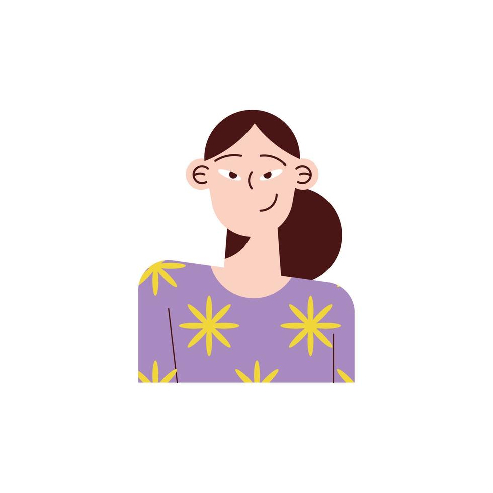 personaje de avatar de mujer joven vector