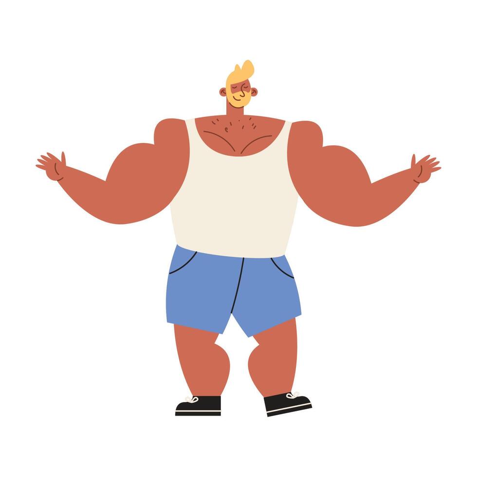 blond strong man vector