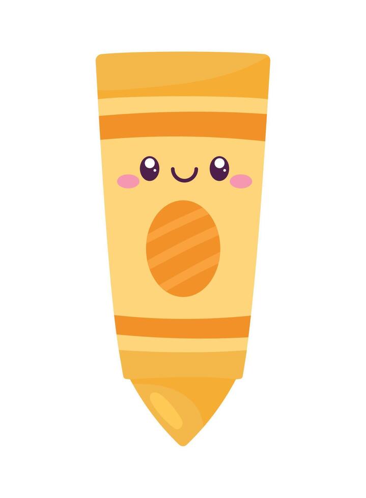 cute crayon kawaii style vector