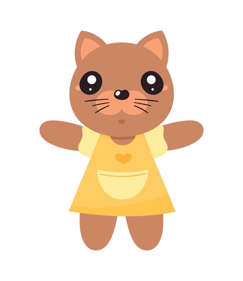 lindo gato kawaii vector