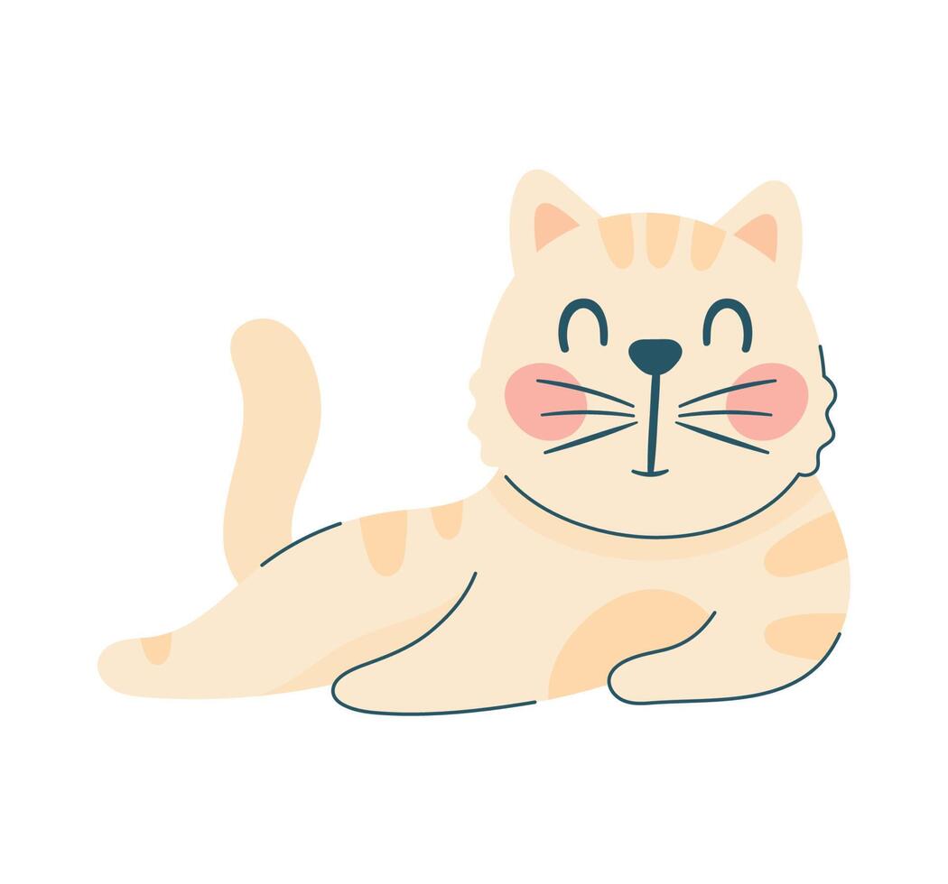 cute little cat posing vector