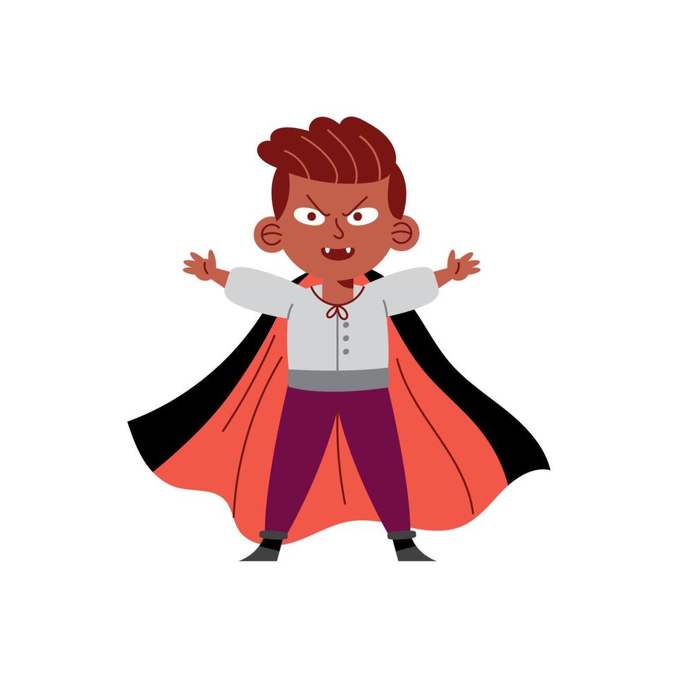 boy with disguise dracula vector