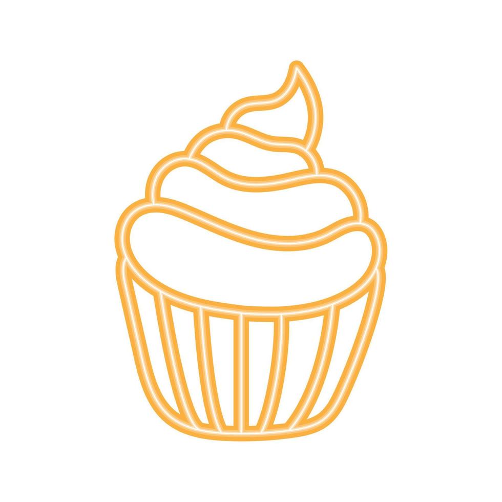 fiesta de neón de cupcake amarillo vector