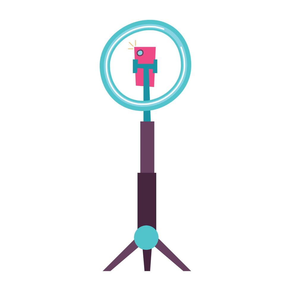 smartphone with light ring vector