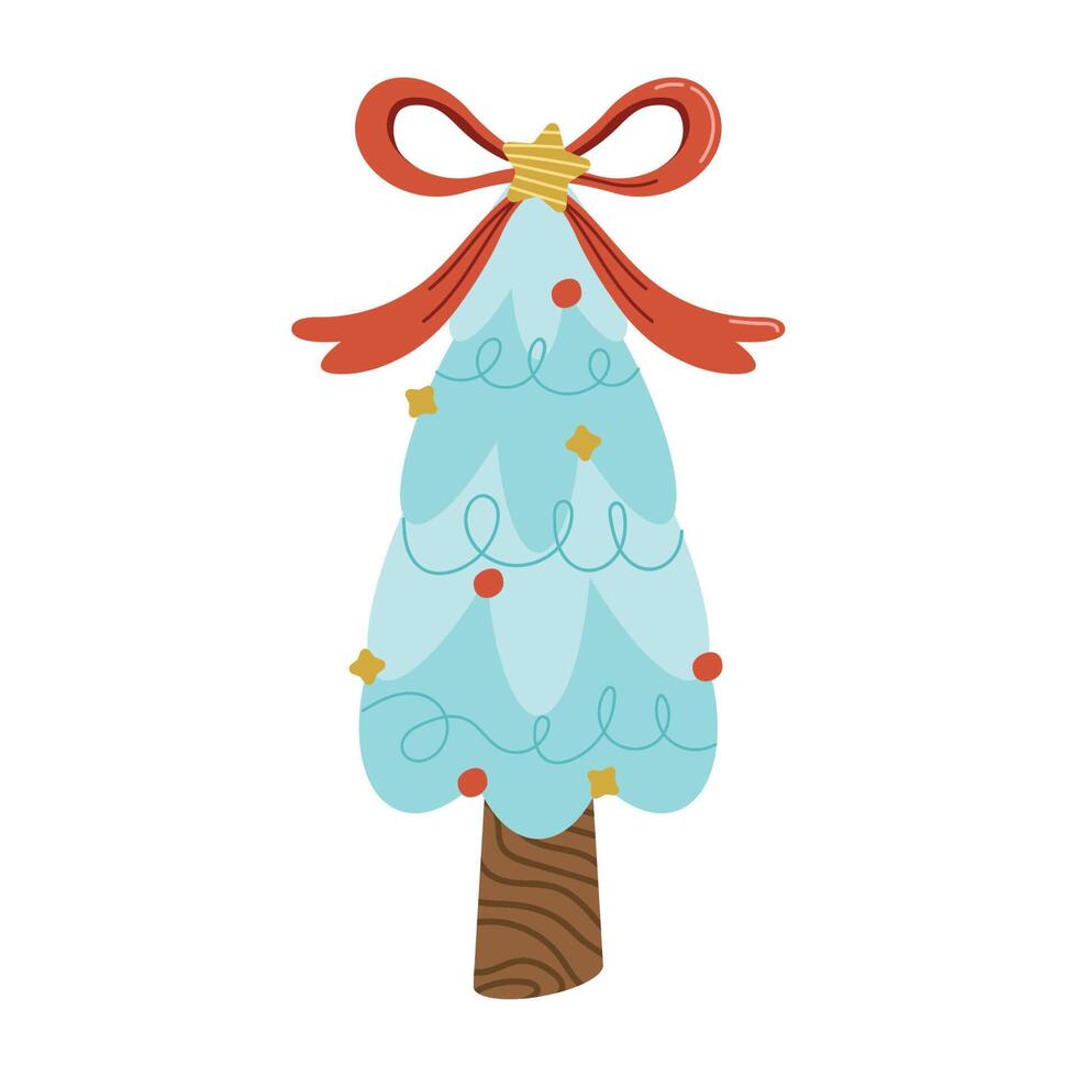 white christmas pine tree vector