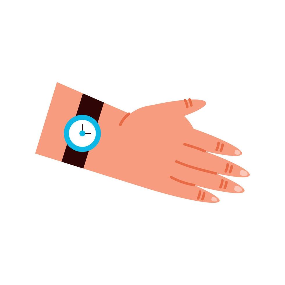 hand human with wristwatch vector