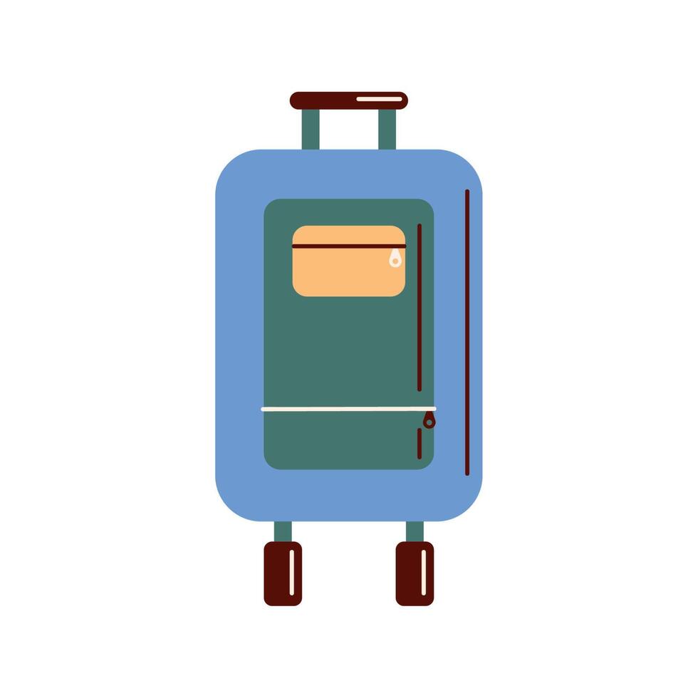 blue suitcase with wheels vector