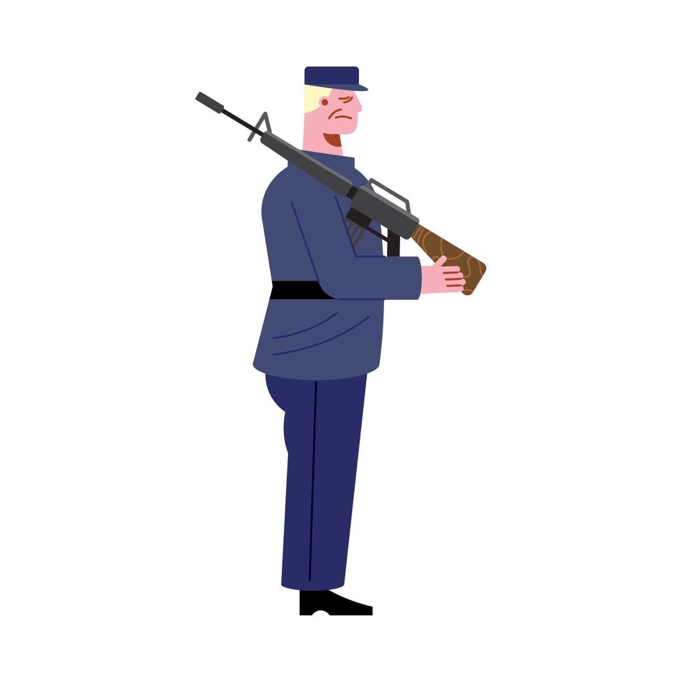 veterano masculino con rifle vector